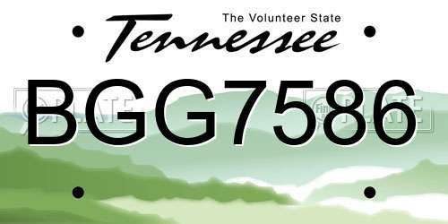 BGG7586 Tennessee License Plate