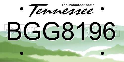 BGG8196 Tennessee License Plate