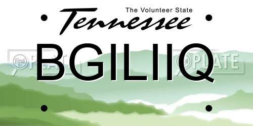 BGILIIQ Tennessee License Plate