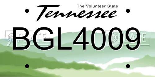 BGL4009 Tennessee License Plate