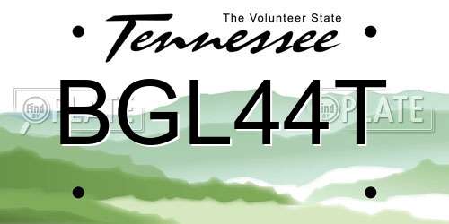 BGL44T Tennessee License Plate