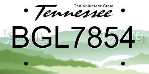 BGL7854 Tennessee License Plate