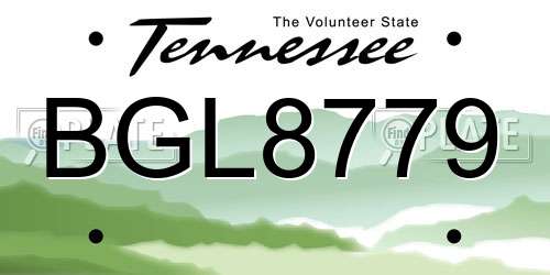 BGL8779 Tennessee License Plate