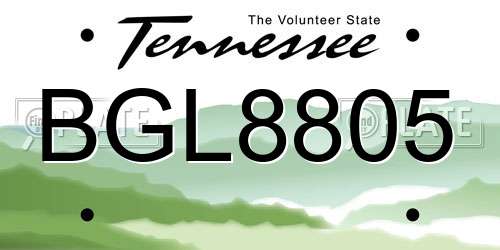 BGL8805 Tennessee License Plate