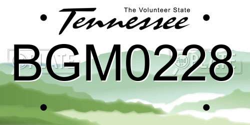 BGM0228 Tennessee License Plate