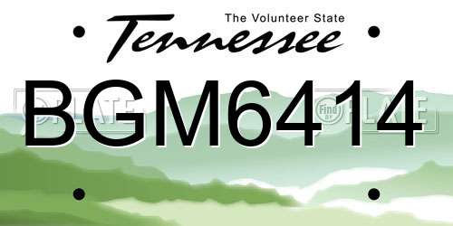 BGM6414 Tennessee License Plate