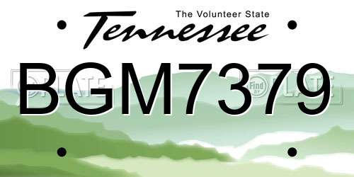 BGM7379 Tennessee License Plate