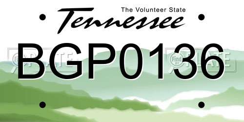 BGP0136 Tennessee License Plate