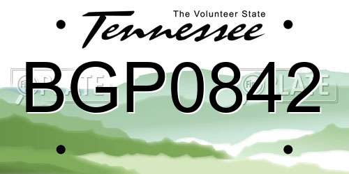 BGP0842 Tennessee License Plate