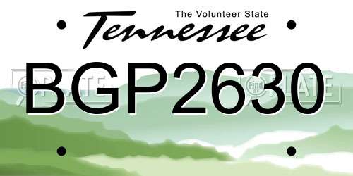 BGP2630 Tennessee License Plate