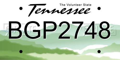 BGP2748 Tennessee License Plate