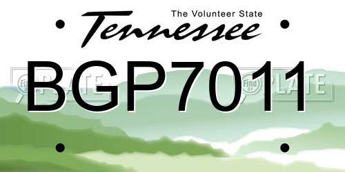 BGP7011 Tennessee License Plate