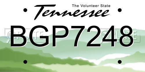 BGP7248 Tennessee License Plate