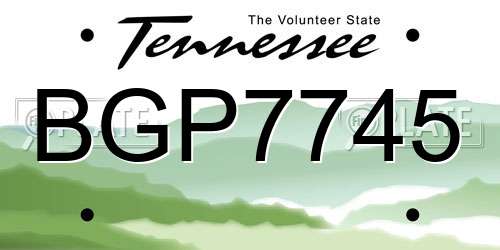 BGP7745 Tennessee License Plate