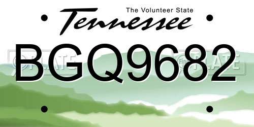 BGQ9682 Tennessee License Plate