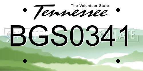 BGS0341 Tennessee License Plate