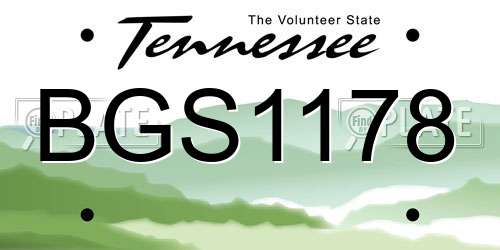 BGS1178 Tennessee License Plate