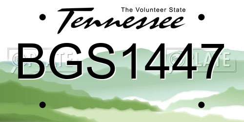 BGS1447 Tennessee License Plate