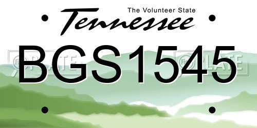 BGS1545 Tennessee License Plate