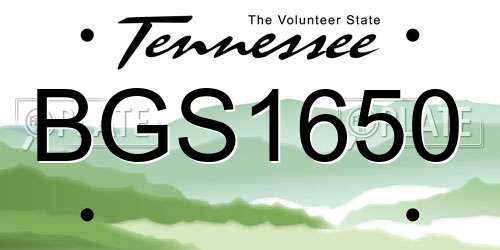 BGS1650 Tennessee License Plate