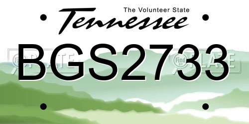 BGS2733 Tennessee License Plate
