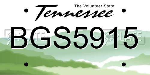 BGS5915 Tennessee License Plate