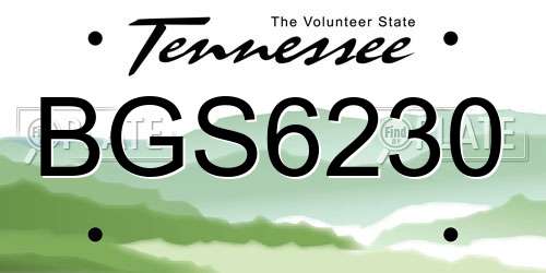 BGS6230 Tennessee License Plate