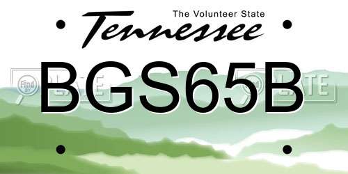 BGS65B Tennessee License Plate