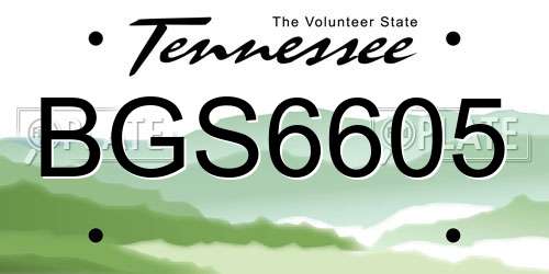 BGS6605 Tennessee License Plate