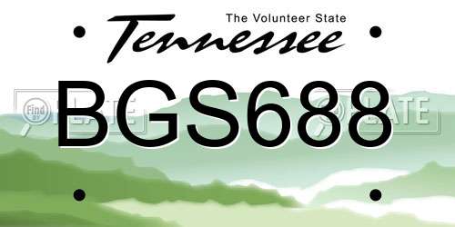 BGS688 Tennessee License Plate