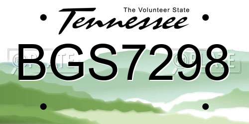 BGS7298 Tennessee License Plate