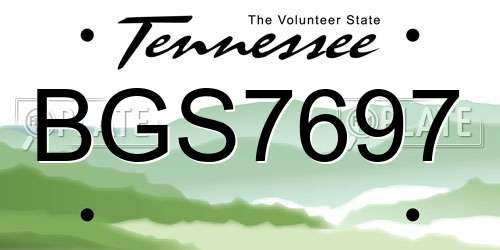 BGS7697 Tennessee License Plate