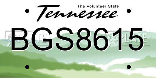 BGS8615 Tennessee License Plate
