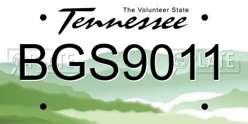 BGS9011 Tennessee License Plate