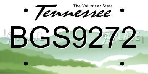 BGS9272 Tennessee License Plate