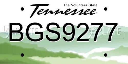 BGS9277 Tennessee License Plate