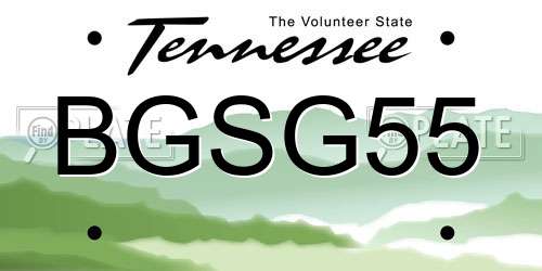 BGSG55 Tennessee License Plate