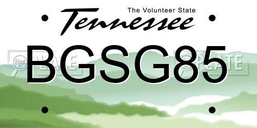 BGSG85 Tennessee License Plate