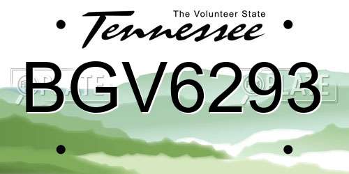 BGV6293 Tennessee License Plate