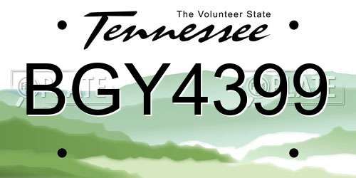 BGY4399 Tennessee License Plate