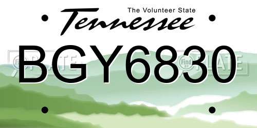 BGY6830 Tennessee License Plate