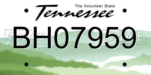 BH07959 Tennessee License Plate