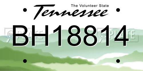 BH18814 Tennessee License Plate