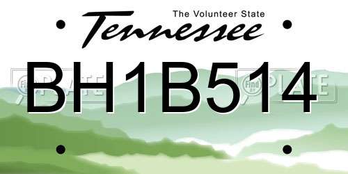 BH1B514 Tennessee License Plate