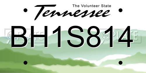 BH1S814 Tennessee License Plate