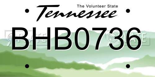 BHB0736 Tennessee License Plate