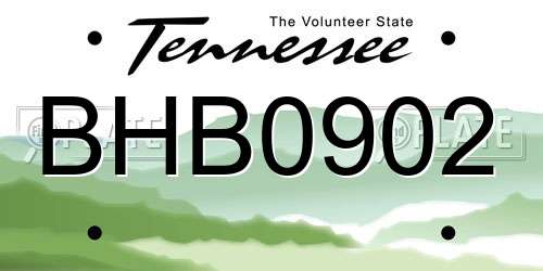 BHB0902 Tennessee License Plate