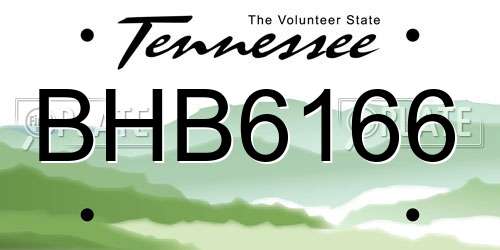 BHB6166 Tennessee License Plate