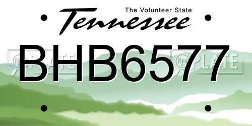 BHB6577 Tennessee License Plate
