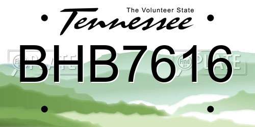 BHB7616 Tennessee License Plate